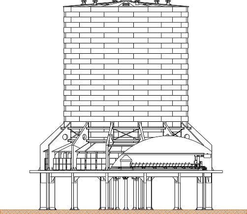 Silo Vertical com Rosca Bi-Apoiada Acionamento Externo