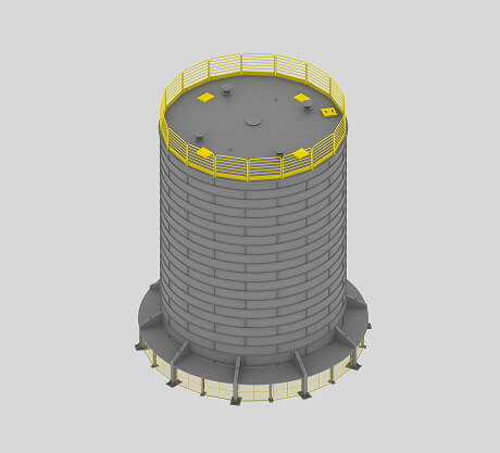 Silo Vertical com Rosca Bi-Apoiada Acionamento Interno