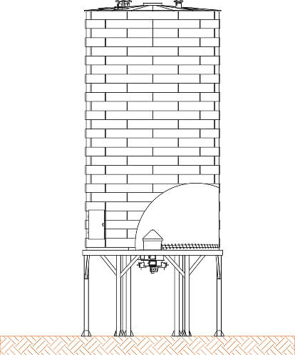 Silo Vertical com Rosca Extratora em Balanço